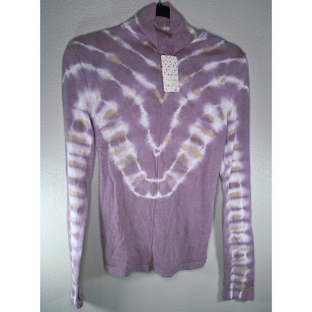 Free People Moody Blossom Tie Dye Mock Neck Top Small NWT